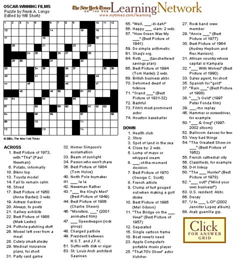 film script crossword clue.